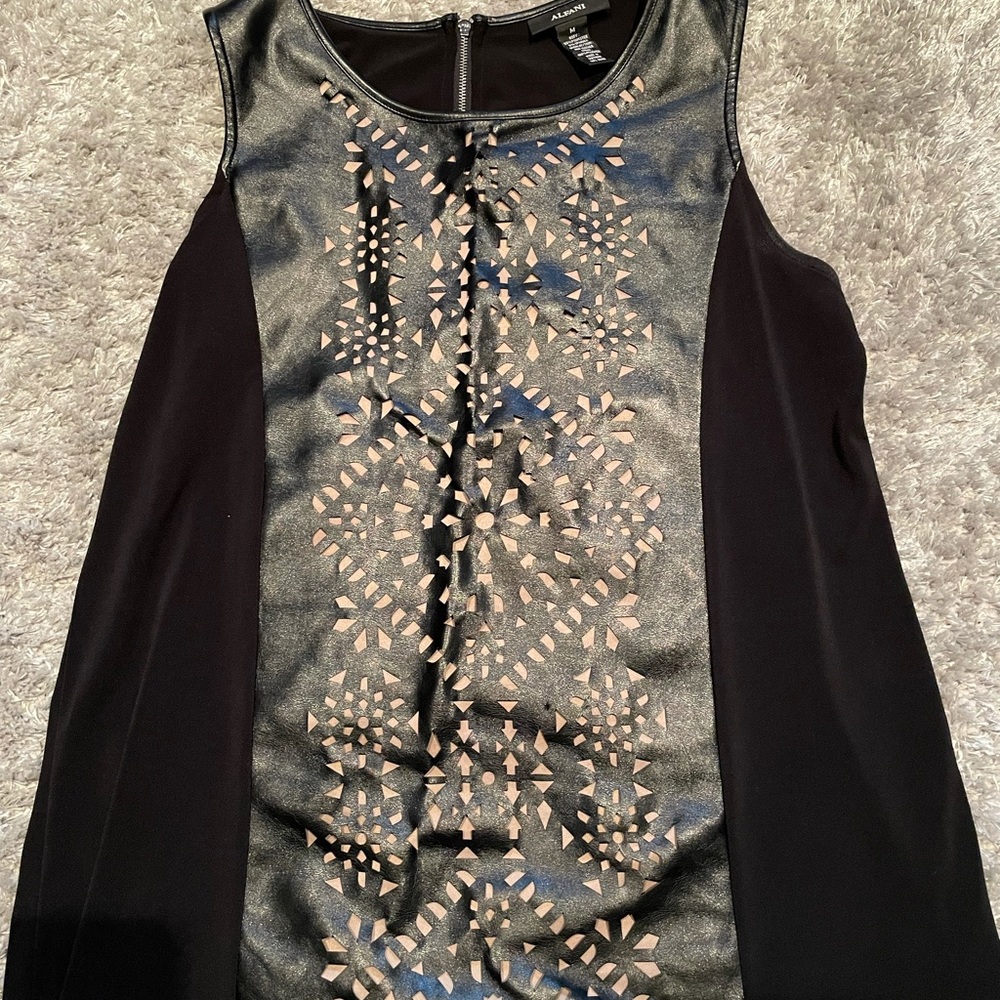 Alfani Sleeveless faux leather top